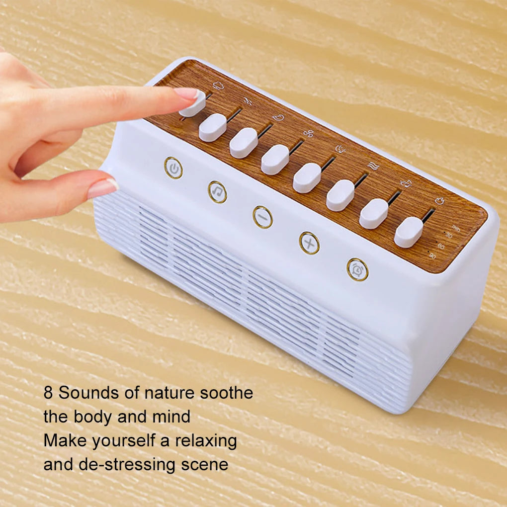 8 Natural Sounds Baby White Noise Sleep Machine Wireless Bluetooth-compatible Speaker Portable Music Box Bedroom Sleep Aids Tool