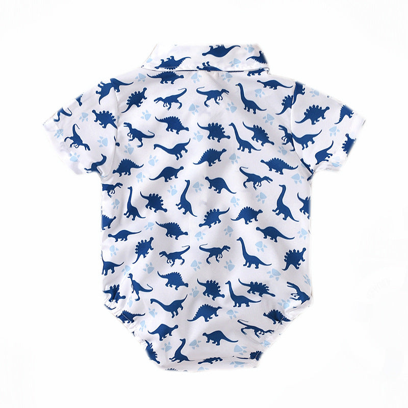 A boy's summer short-sleeved shirt, shorts and a boy's gentleman's dress