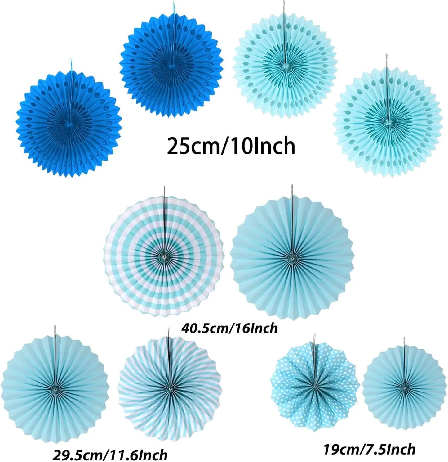Party Decorations, 41 Pcs Blue Papar Fans Pompoms Garlands String Tissue Paper Tassel For Fiesta Home Bridal Baby Shower