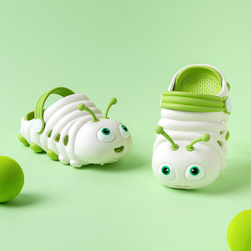 Summer children's ss in little children cartoon boy girl baby Caterpillar Crocs baby flip-flops indoor