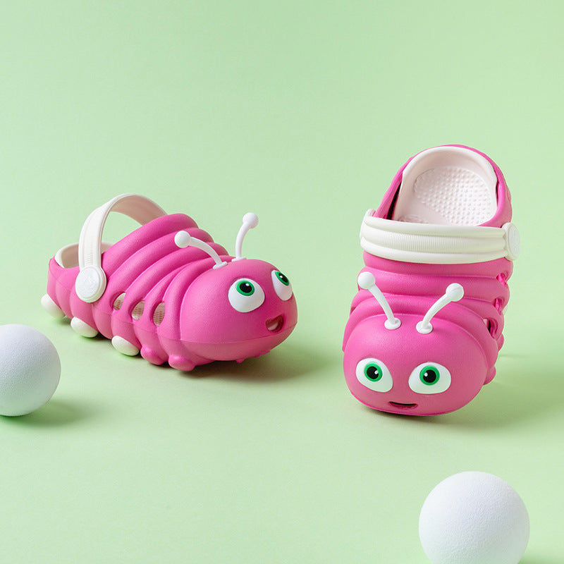 Summer children's ss in little children cartoon boy girl baby Caterpillar Crocs baby flip-flops indoor