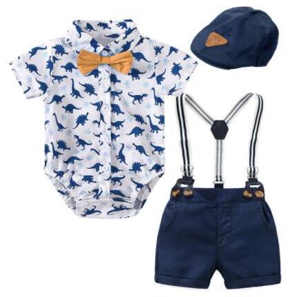 A boy's summer short-sleeved shirt, shorts and a boy's gentleman's dress