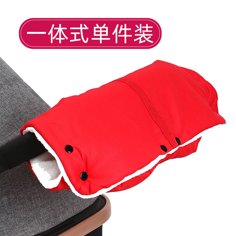 Baby stroller warm gloves, windproof and cold-proof in winter, thick fleece stroller gloves, direct supply