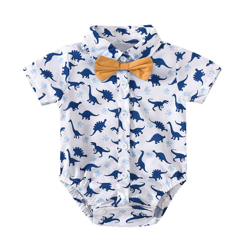 A boy's summer short-sleeved shirt, shorts and a boy's gentleman's dress