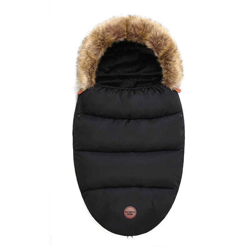 Footmuff baby stroller sleeping bag with fleece, thickened, constant temperature and warm solid color for your baby's autumn and winter outing