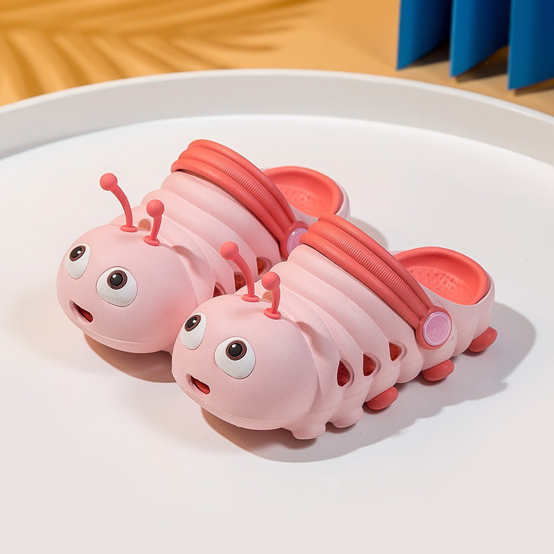 Summer children's ss in little children cartoon boy girl baby Caterpillar Crocs baby flip-flops indoor