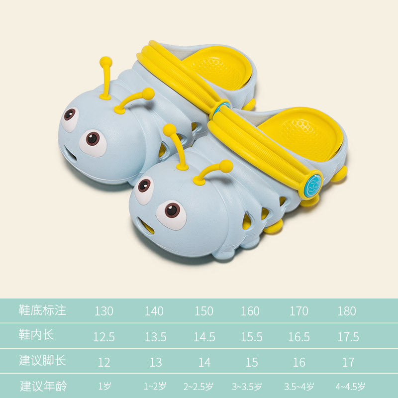 Summer children's ss in little children cartoon boy girl baby Caterpillar Crocs baby flip-flops indoor