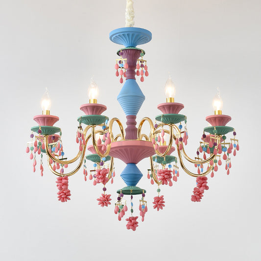 Creative Children's Room Girl Princess Room Bedroom American color crystal chandelier Color chandelier Dining room Lighting