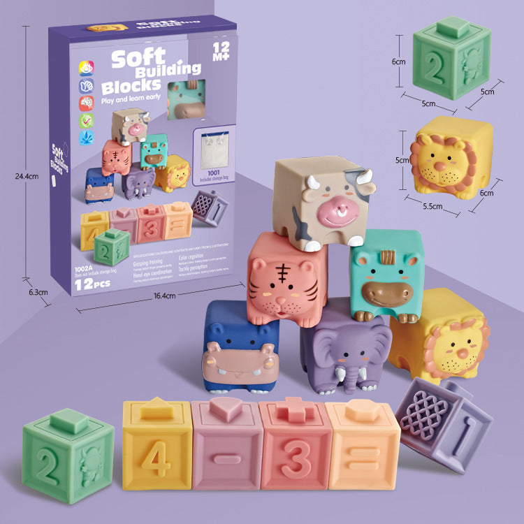 Boy girl game cubes with animals or numbers