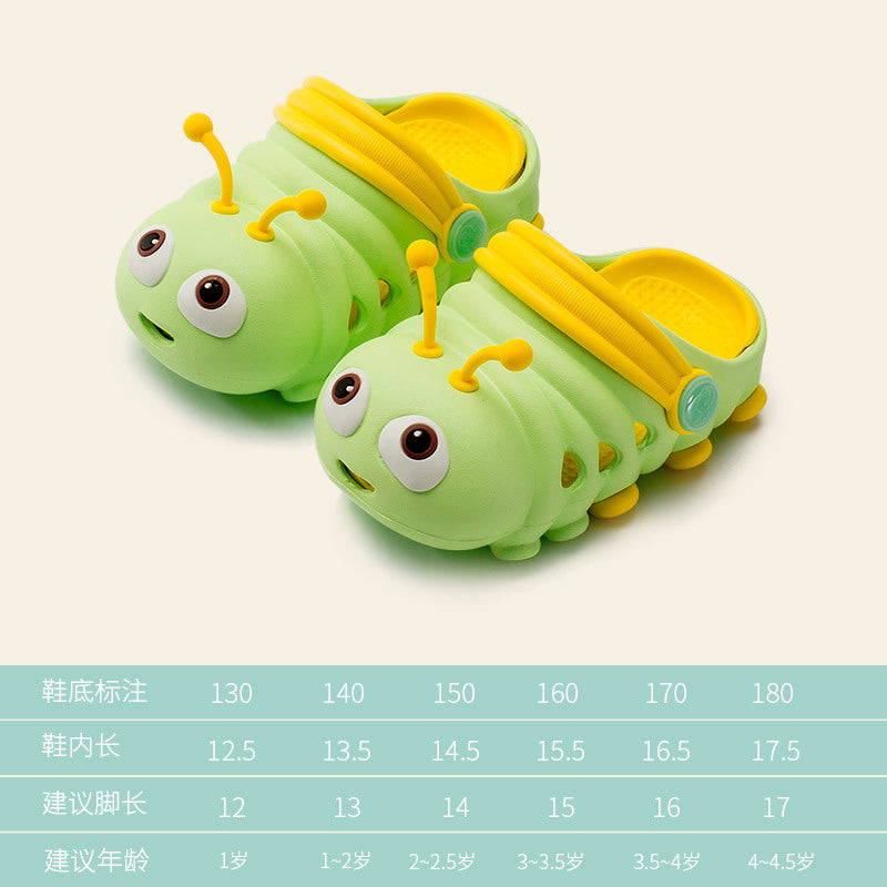 Summer children's ss in little children cartoon boy girl baby Caterpillar Crocs baby flip-flops indoor