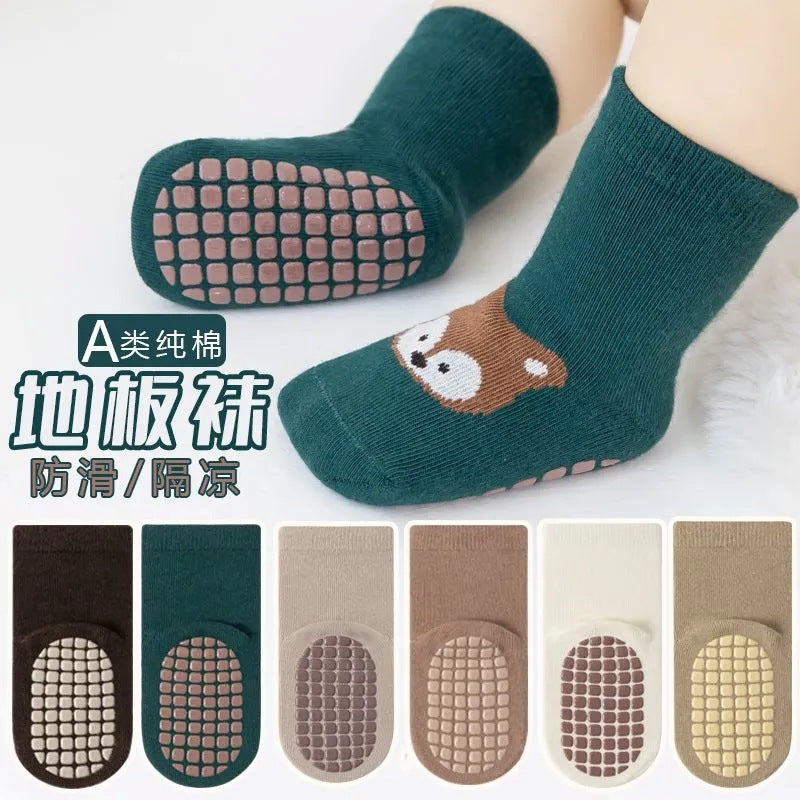 Spring and autumn children's socks, mif full bottom rubber, cool and anti-slip baby cotton socks