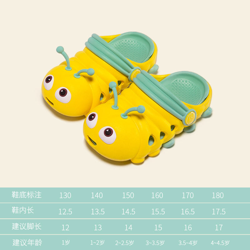 Summer children's ss in little children cartoon boy girl baby Caterpillar Crocs baby flip-flops indoor