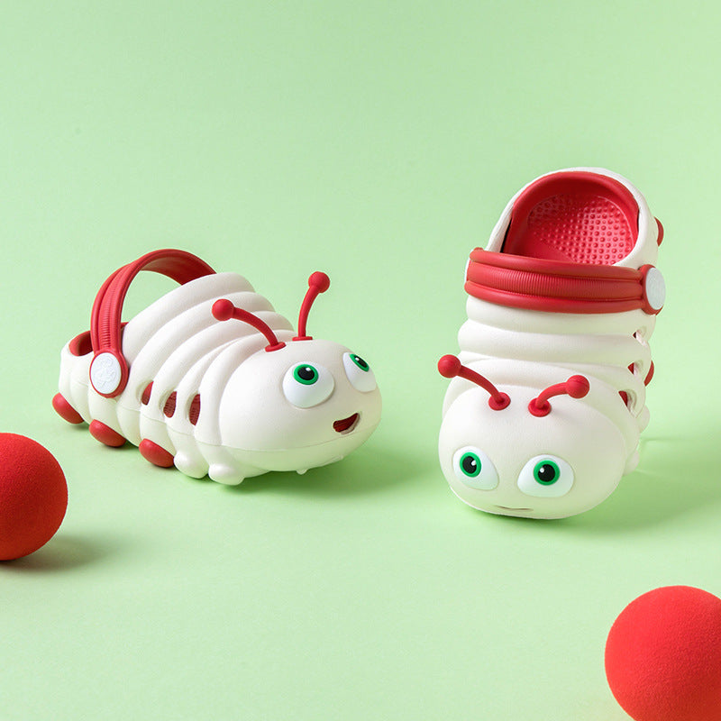 Summer children's ss in little children cartoon boy girl baby Caterpillar Crocs baby flip-flops indoor